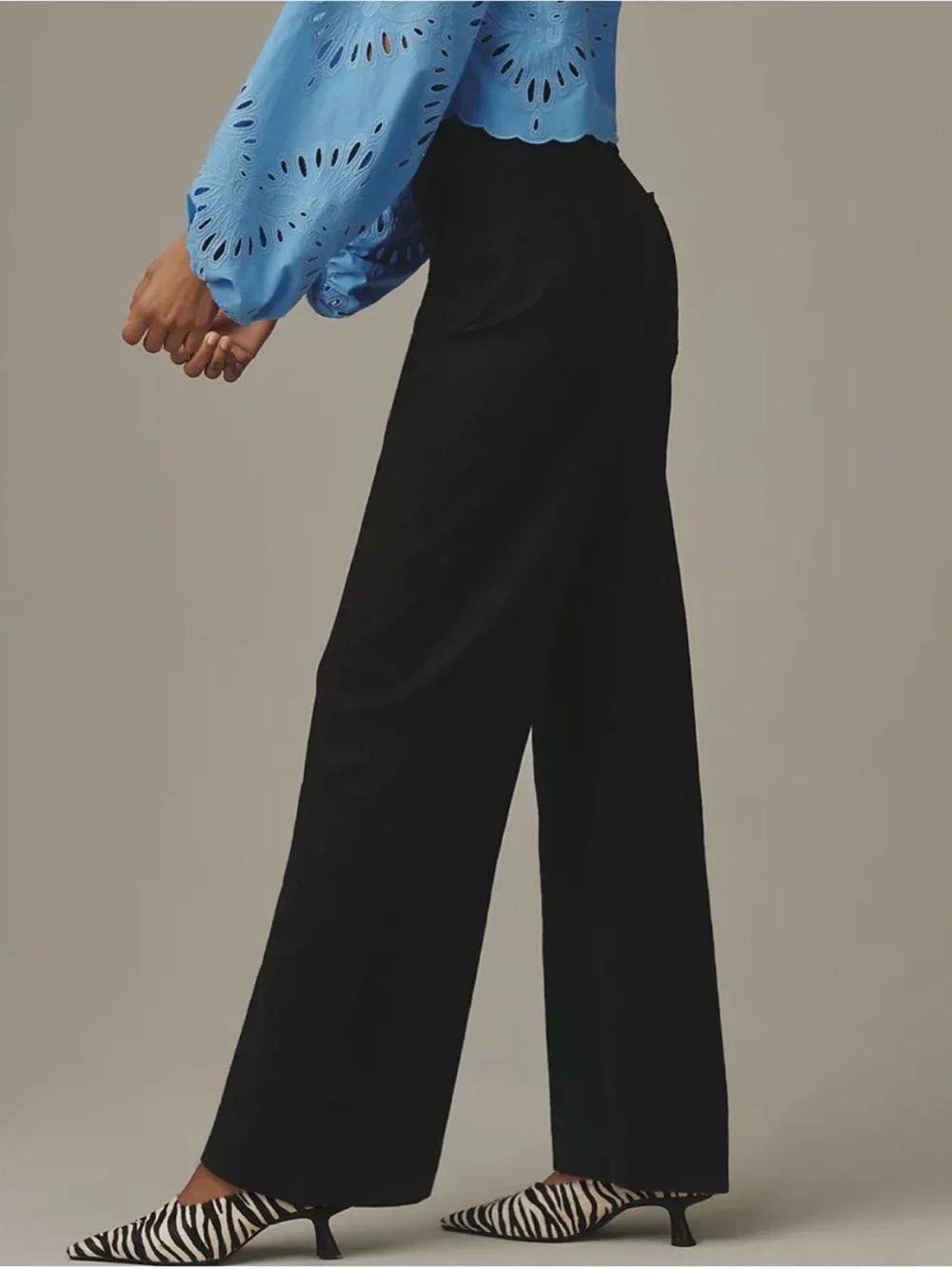 Maeve Anthropologie The Colette Magic Fabric Full-Length Pants in Black - Picture 2 of 10
